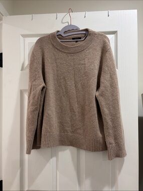 Quince Women’s 100% Cashmere Mongolian Oversized Crewneck Sweater Oatmeal Small